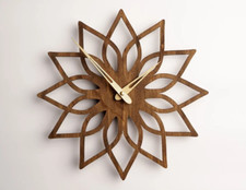 Modern wooden wall - wall, clock