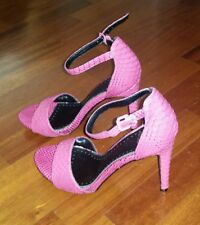 Sandali donna rosa fuxia fucsia pitone scarpe usate tacco alto cinturino