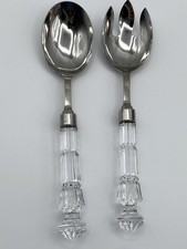 Waterford Crystal Servizio Insalata Cucchiaio E Forchetta 10,5” Inox Con Manici Cristallo