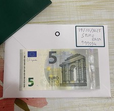 Banconota rara 5€ 2013 – Numero di serie con 5 cifre uguali – Da collezione 