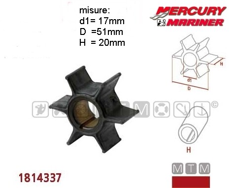 Girante pompa acqua mercury - girante,