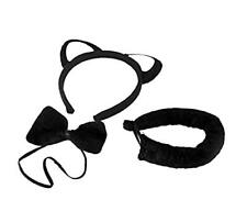 Set Costume Gatto nero Carnevale Orecchie Coda Farfallina Chat Noir L.3488