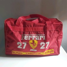 Ferrari # 27 Formula 1 Fiat Agip Goodyear canvas zip duffle bag Borsone Vintage