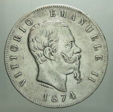 REGNO D'ITALIA 5 LIRE 1874