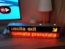 Insegna LED luminosa VINTAGE Bus Tram FERMATA PRENOTATA