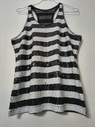 Top righe con - righe, paillettes