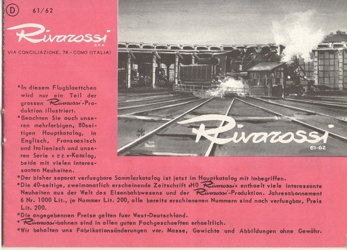 Catalogo rivarossi trix - catalogo,