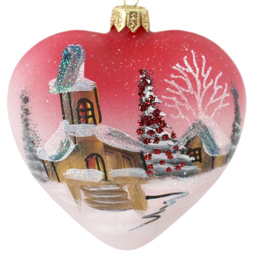 Vetro cuore inverno ciondolo - inverno,