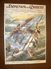 Copertina La Domenica del Corriere 5 agosto 1906 Naufragio veliero Alessandria
