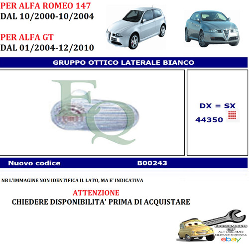 Per alfa romeo 147 dal - alfa,