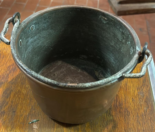 Antico paiolo rame artigianale - paiolo,