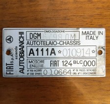 Targa Identificazione Chassis