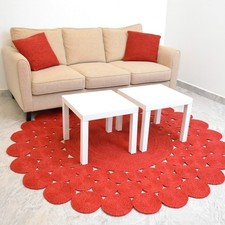 Tappeto rotondo iuta rossa