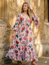 Abito Lungo Boho Con Stampa