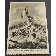 Cartolina "Avvenimenti Illustrati" Il Tricolore d'Italia sulla Vetta dell'Amba A