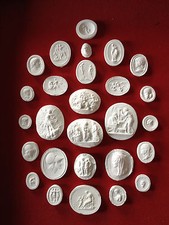 #1. 27 cammei Grand Tour intagli gemme medaglioni gesso cammeo sigilli classico 