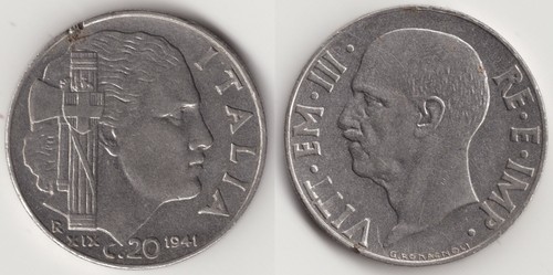 Italia centesimi 1941 - italia, 20