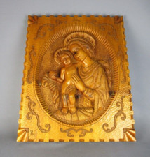 Icona sacra legno intagliato