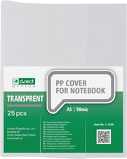 Set Di 25 Copertine per Quaderni, Formato DIN A5, Trasparenti, in Pellicola Di P