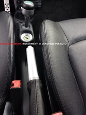 Cuffia leva Freno a mano SMART FORTWO W451  dal 2007 al 2015 in vera pelle NERA