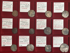 NAPOLI 1516 1554 1556 1598 1621 1665 TORNESE TRE NOVE CAVALLI GRANO 1648 CARLO V