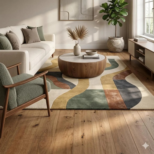 Tappeto moderno multicolore - , in