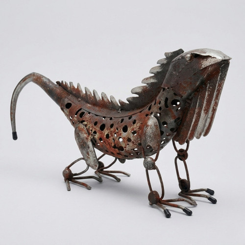 Scultura lucertola iguana - , in