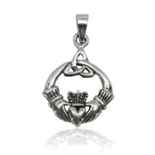 Amuleto celtico claddagh argento gioielli celtici pendente 925 catena nodo