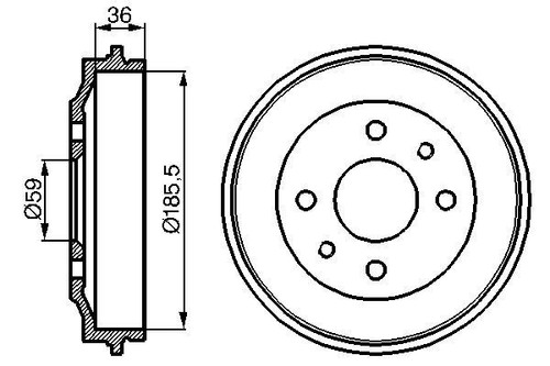Tamburo freno assale - 2x,
