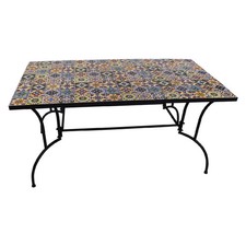 TAVOLO DECORO MOSAICO 'FLOWER I' cm 150 x 80 x h.73