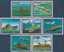 Paraguay 1983 navi, portaerei, barche, marina, aerei, trasporto, MNH