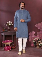 Pakistano Uomo Cotone Kurta