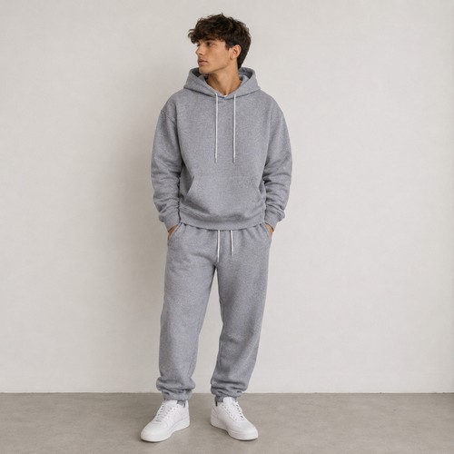 Set tuta uomo grigio felpa - , con