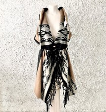 GILET LANA LUNGO FRANGE INVERNALE FESTIVAL COACHELLA ETNICO AZTECO TRIBALE ALANU