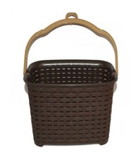 Cestino Portamollette Cesto Porta Mollette Effetto Rattan In Plastica Colorato