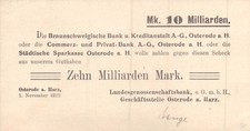 Osterode - Banca Cooperativa Provinciale - 10 miliardi di marchi - con firma