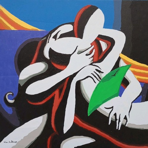 Quadro moderno dipinto mano - quadro,