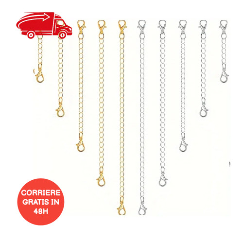 10x estensioni collane oro - collane, 18k