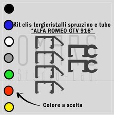 1x Kit da 6 clip per tergicristalli Alfa Romeo GTV 916 per spruzzino e tubicino