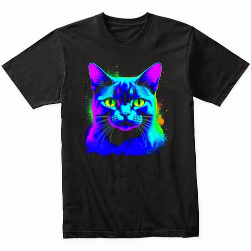 Shirt gatto psichedelico - t-shirt,