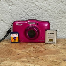 MACCHINA FOTOGRAFICA NIKON COOLPIX S32 13,2 MP + BATTERIA SDHC 4GB TESTED