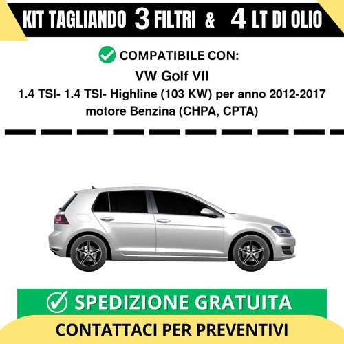 Tagliando per golf vii - vw, 1.4