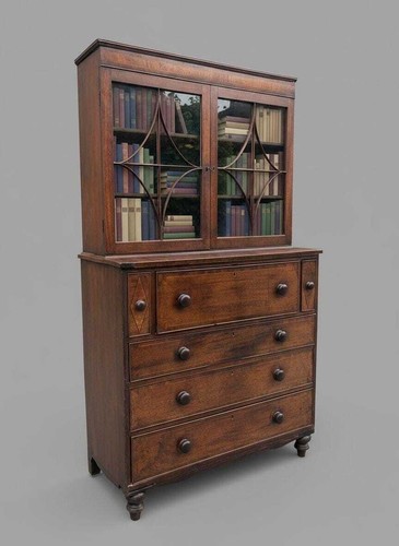 Scrivania libreria intarsiata