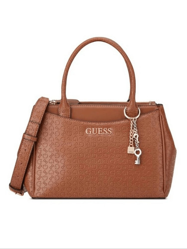 Guess cognac embossed handbag - cognac,