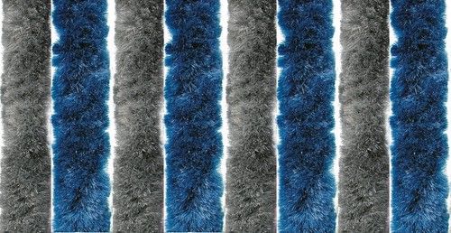 Tenda ciniglia grigio blu - ciniglia, grigio/blu