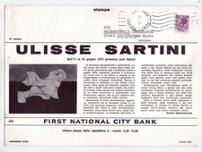 Invito 57°Mostra ULISSE SARTINI alla First National City Bank - MILANO.1973