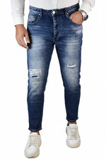 Jeans uomo Elasticizzato Slim Fit strappati baggy Skinny Regular cavallo alto