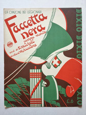 Fascismo Faccetta Nera Canzone Legionari Marcia Fascista AOI Spartito Musica