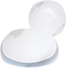 Servizio Piatti 18 Pezzi per 6 Persone Paint Bianco e Grigio in Porcellana