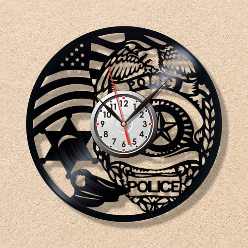 Orologio vinile polizia - orologio, in